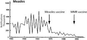 Measles_Graph Both the single measles vaccine and MMR were successful in reducing measles notifications.
