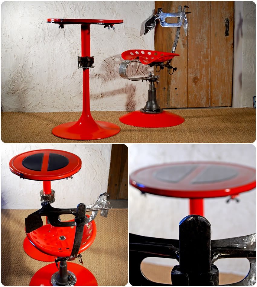 Ensemble table chaise rouges multi 2