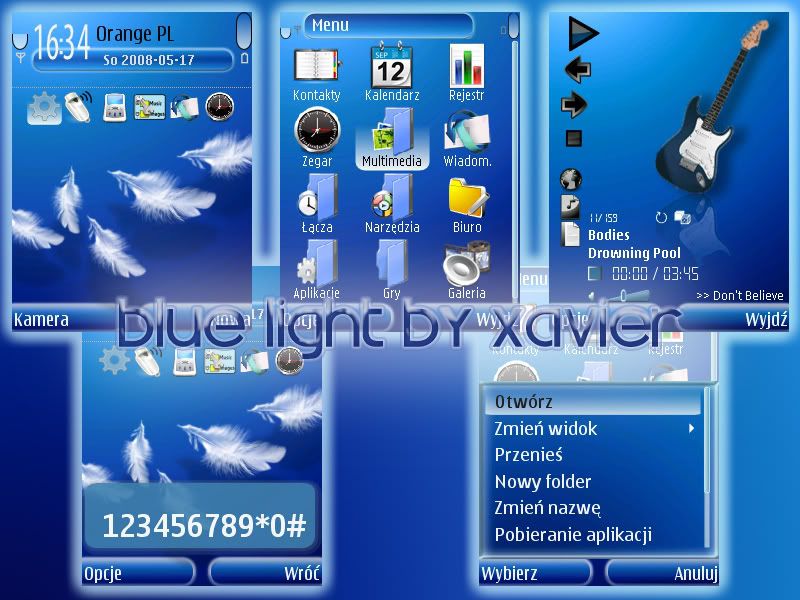 Blue light Theme For Nokia N-Series by Xavier