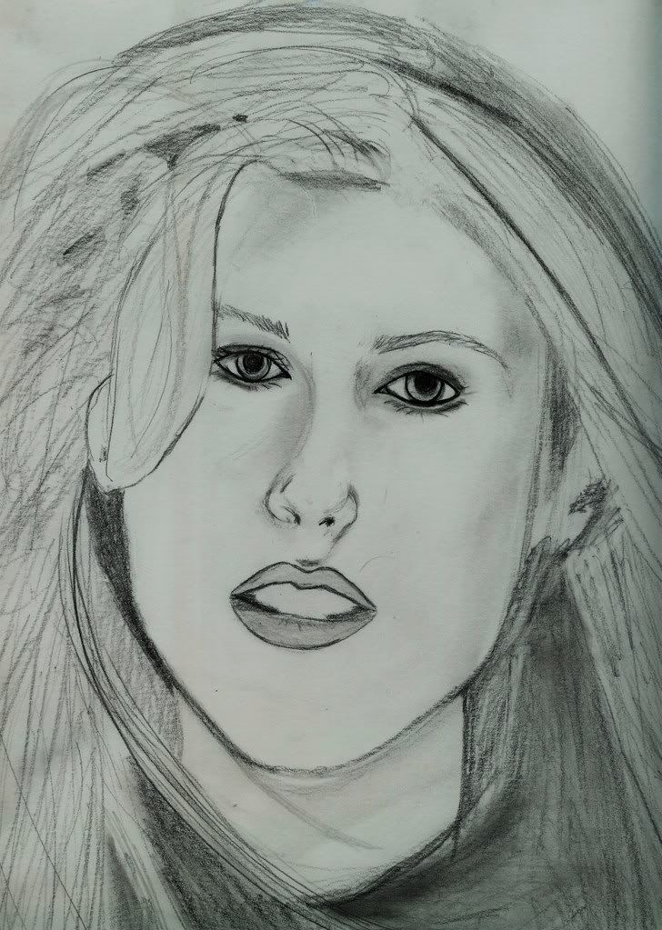 My sister drew Kristen Stewart Here's the original photo