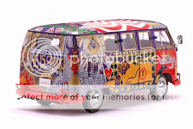 SUNSTAR 112 SCALE 5062 VW VOLKSWAGON KOMBI LIGHT WOODSTOCK VAN *NEW