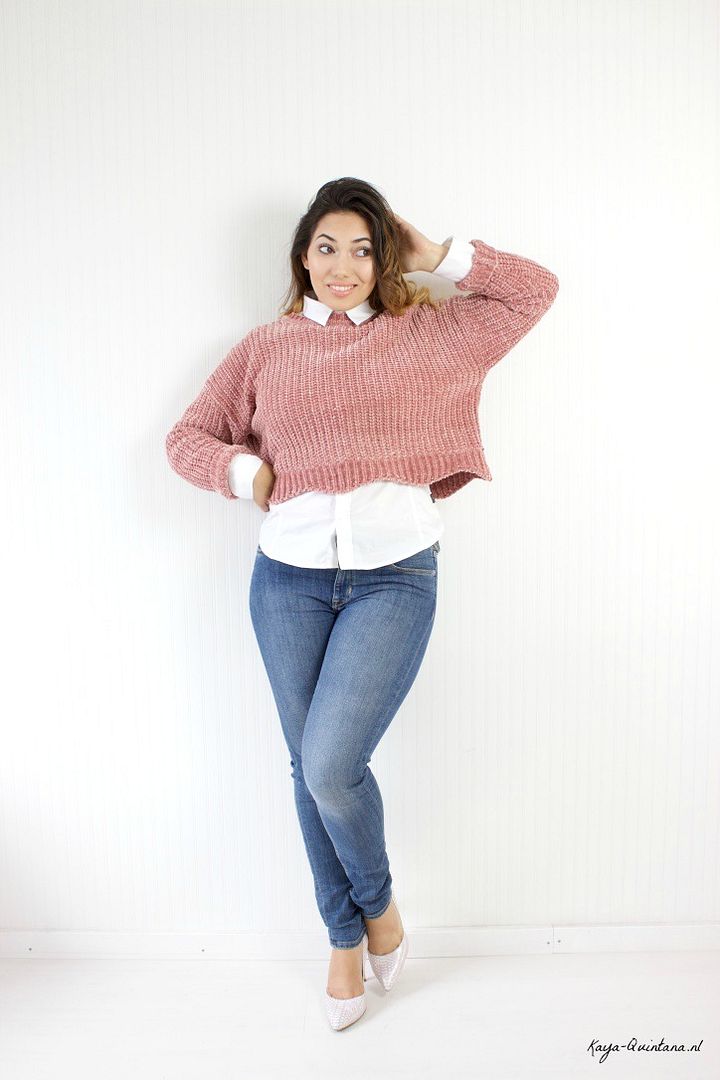 chenille cropped sweater