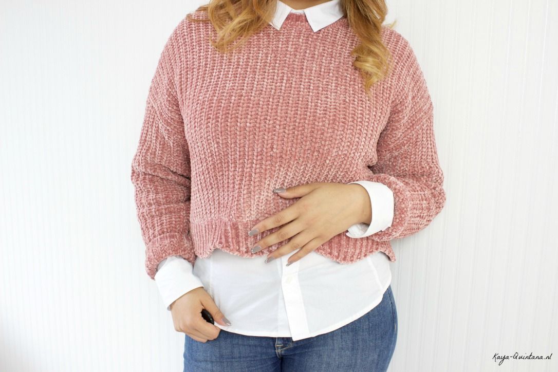 roze chenille sweater