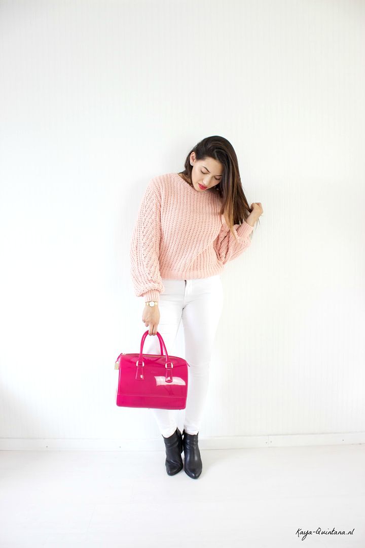 white and pink outfit