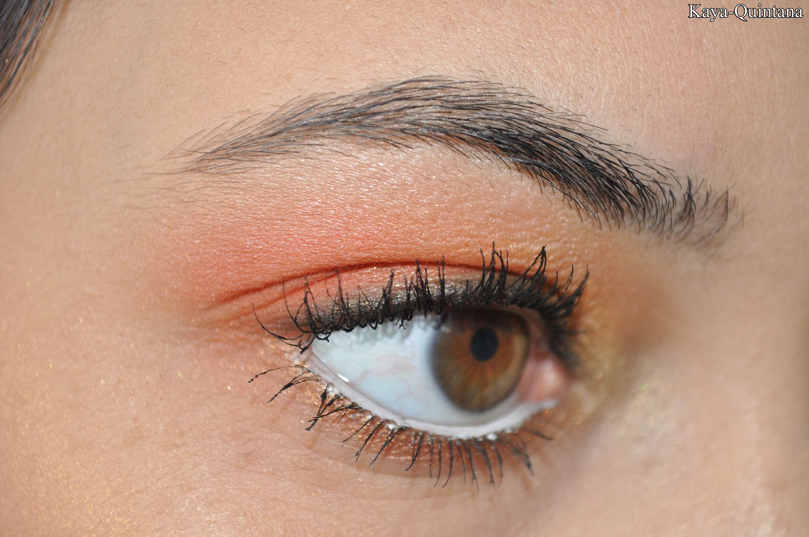 oranje oogschaduw make-up look