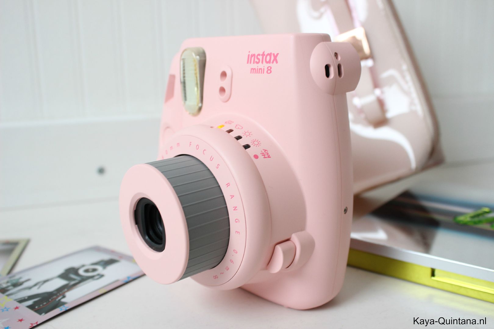 pink polaroid camera