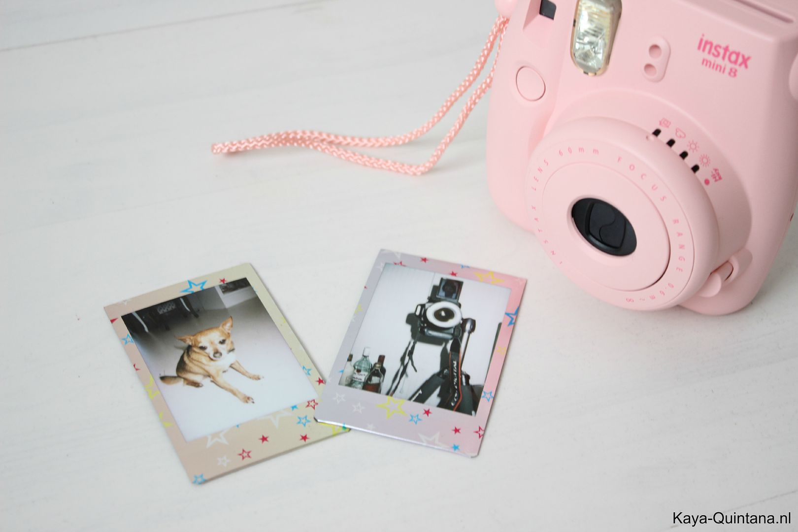 goedkope roze polaroid camera