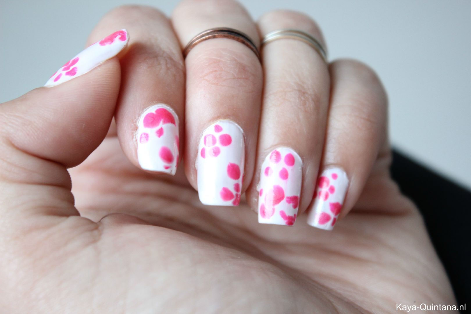 pink batik nail art