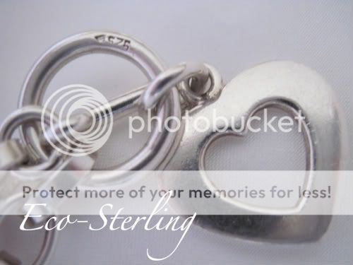 Retired Silpada Sterling Silver Open Heart Link Toggle Bracelet B0992 