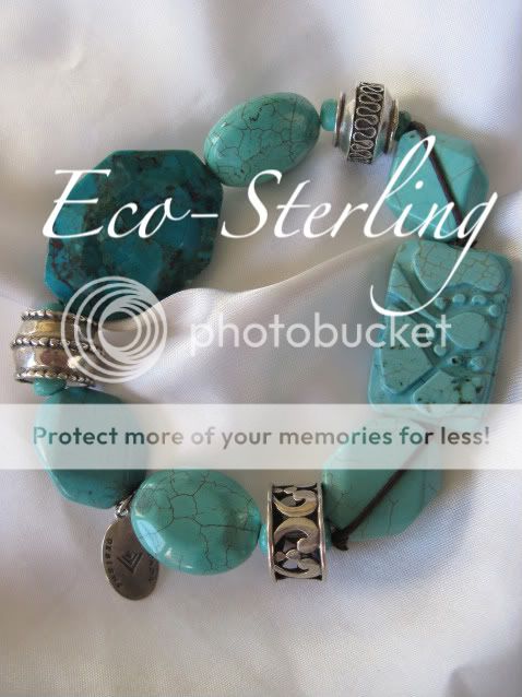 Silpada Sterling Silver Howlite Stabalized Turquoise Magnesite Stretch 