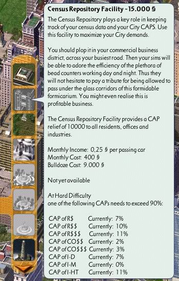 Census Repository Facility Description
