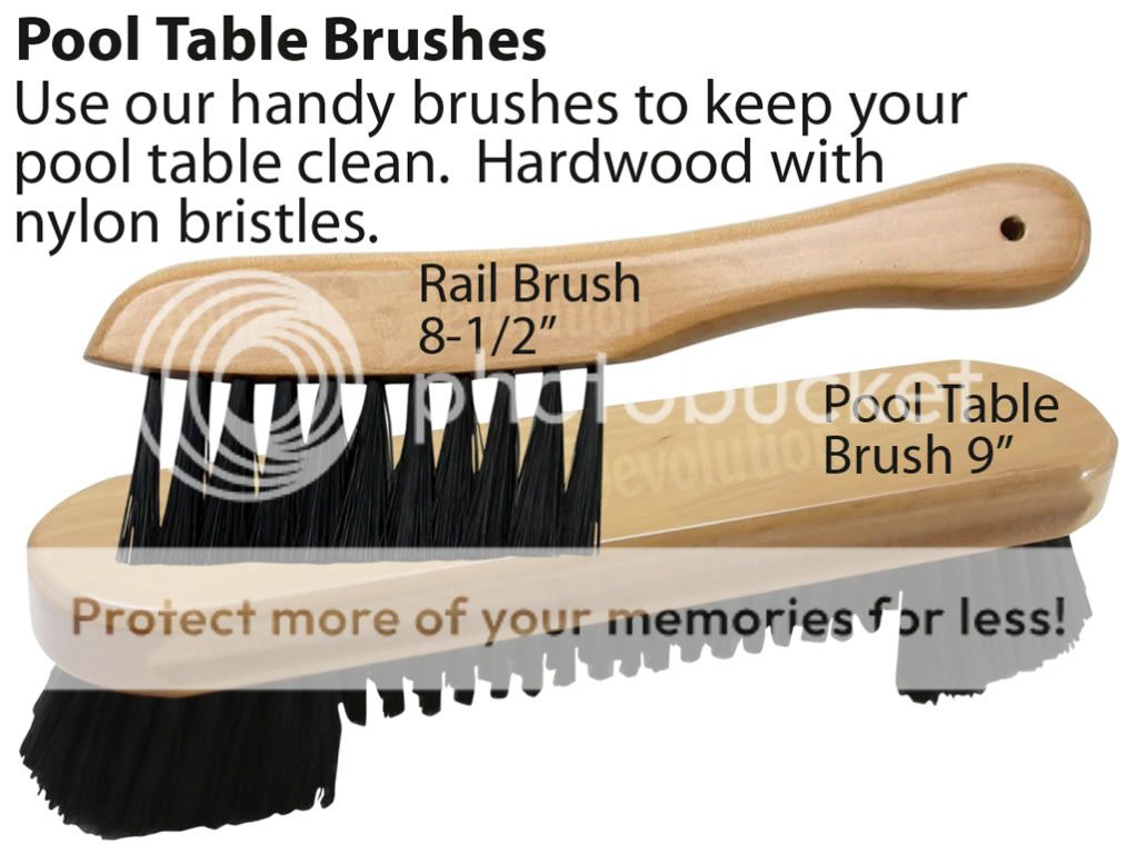 Rail Brush and Pool Table Brush Hardwood Nylon Bristles