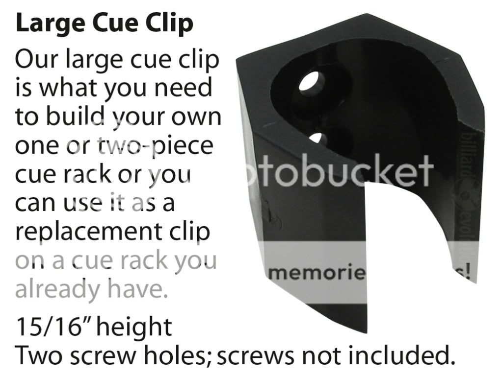Large Cue Clips for Pool Cue Racks 8 Replacement Clips