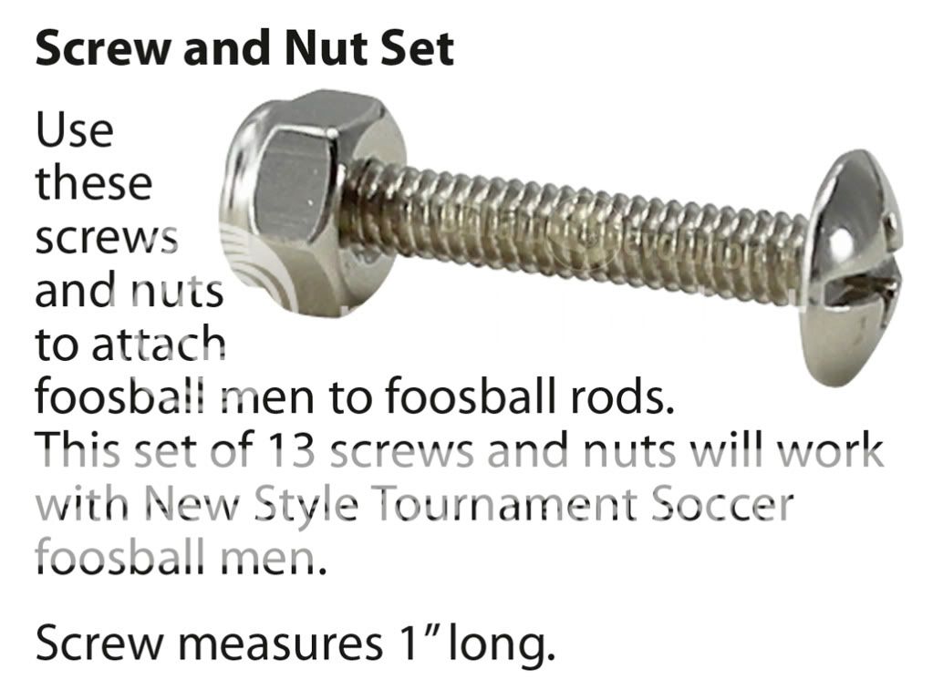   of 13 Screw & Nut Sets for New Style Tournament Soccer Foosball Men